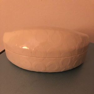 Patent white coach leather case